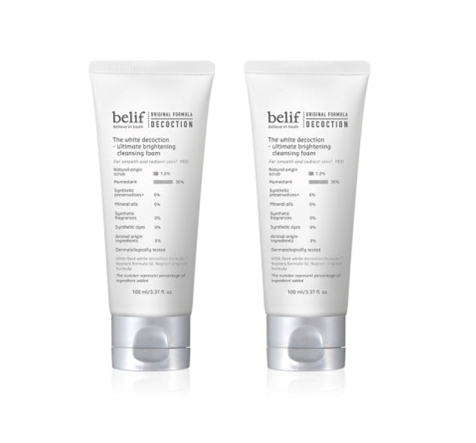 2 x belif The White Decoction Ultimate Brightening Cleansing Foam 100ml from Korea