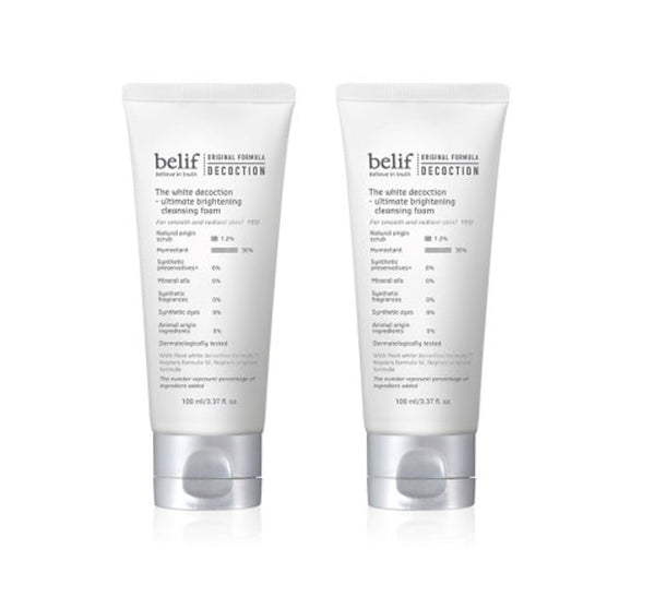 2 x belif The White Decoction Ultimate Brightening Cleansing Foam 100ml from Korea