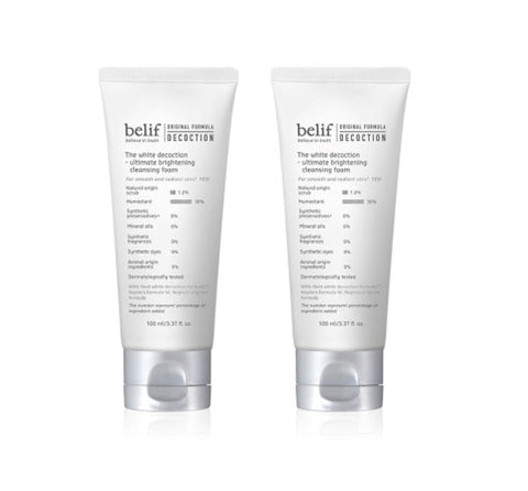 2 x belif The White Decoction Ultimate Brightening Cleansing Foam 100ml from Korea