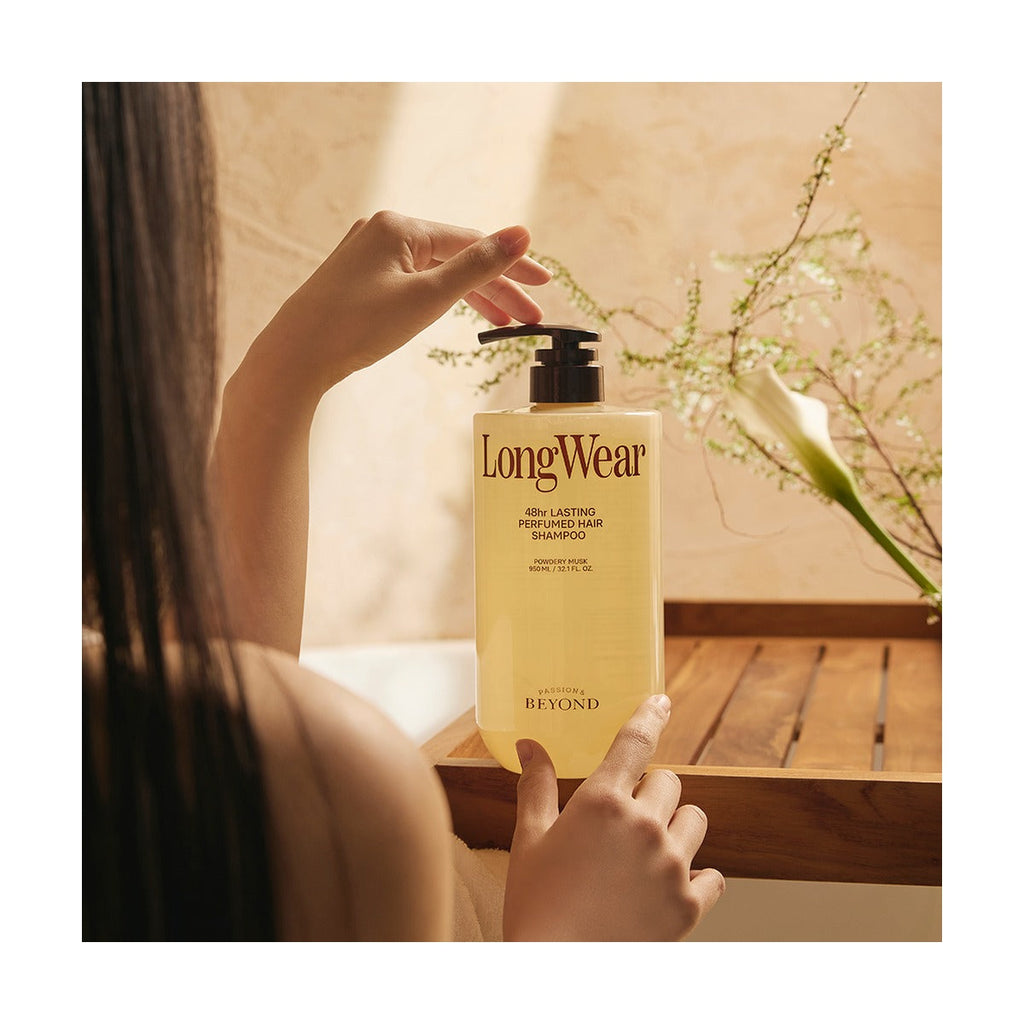 Beyond LongWear Perfumed Hair Shampoo Powdery Musk 950ml pump bottle