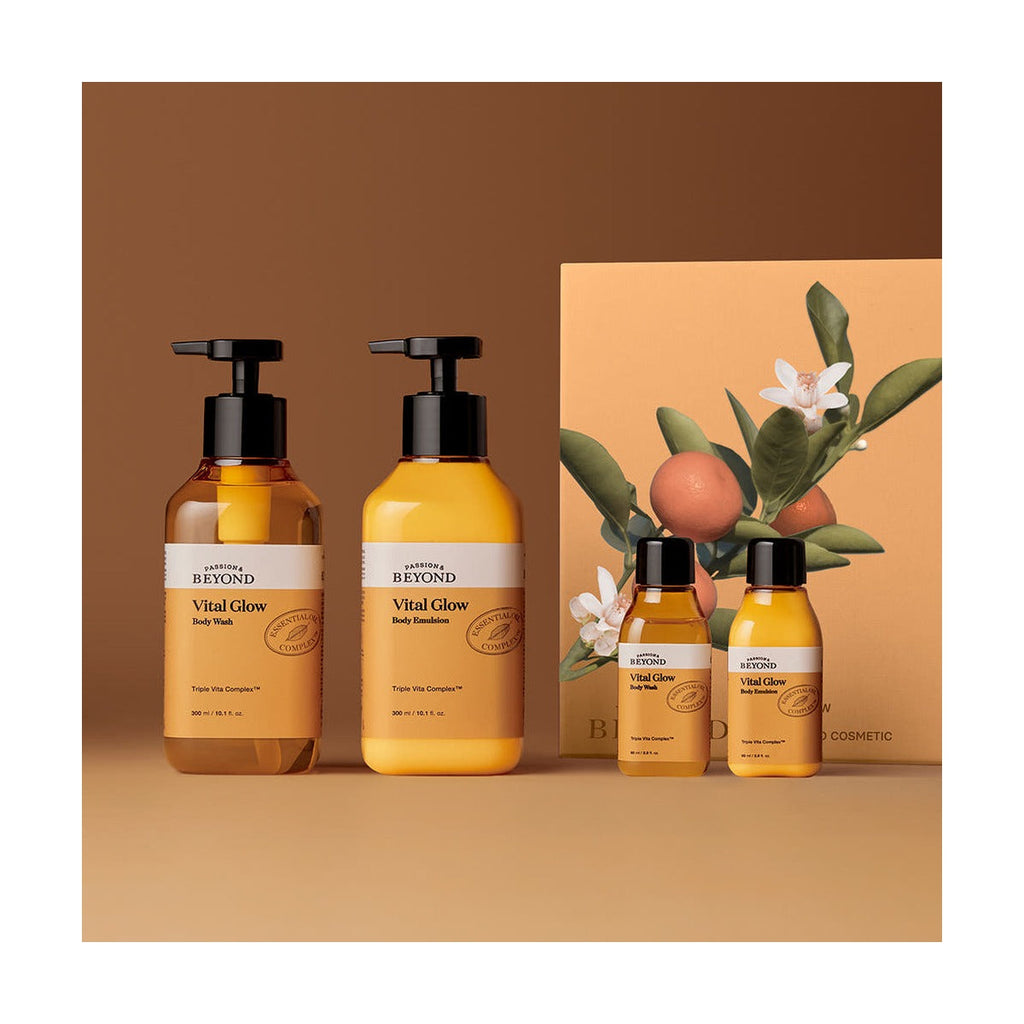 Beyond Vital Glow Body 2-Piece Set with Body Wash 300ml and Body Emulsion 300ml gift set