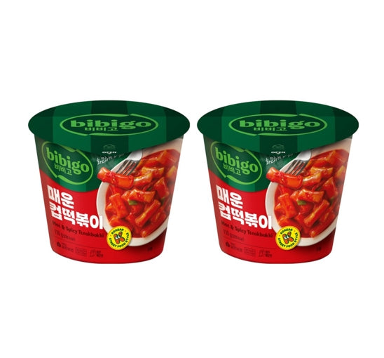 2 x bibigo Cup Tteokbokki, Hot & Spicy Tteokbokki 110g from Korea by bibigo