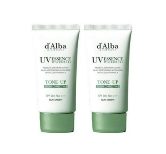 2 X d'Alba Waterfull Tone-Up Sun Cream (Green Correcting) SPF50+ PA++++ 50ml