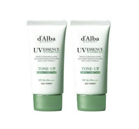 2 X d'Alba Waterfull Tone-Up Sun Cream (Green Correcting) SPF50+ PA++++ 50ml