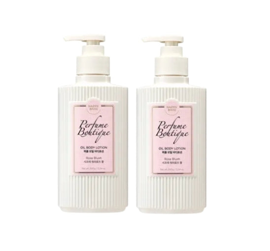 2 x HAPPY BATH Perfume Boutique Oil Body Lotion ( Rose Blush ) 350ml from Korea