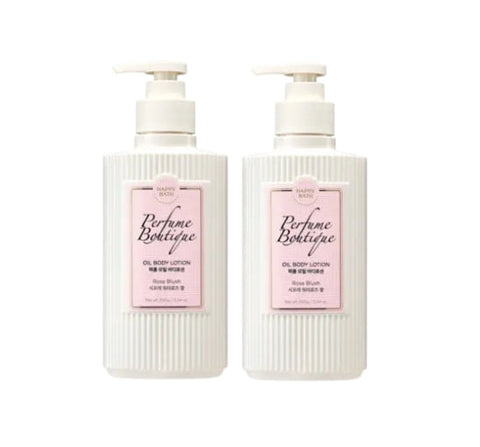 2 x HAPPY BATH Perfume Boutique Oil Body Lotion ( Rose Blush ) 350ml from Korea