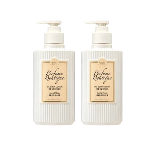 2 x HAPPY BATH Perfume Boutique Oil Body Lotion ( Sental Musk ) 350ml from Korea