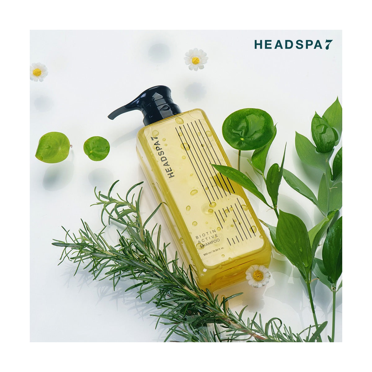 HEADSPA 7 Biotin Active Shampoo 500ml pump bottle