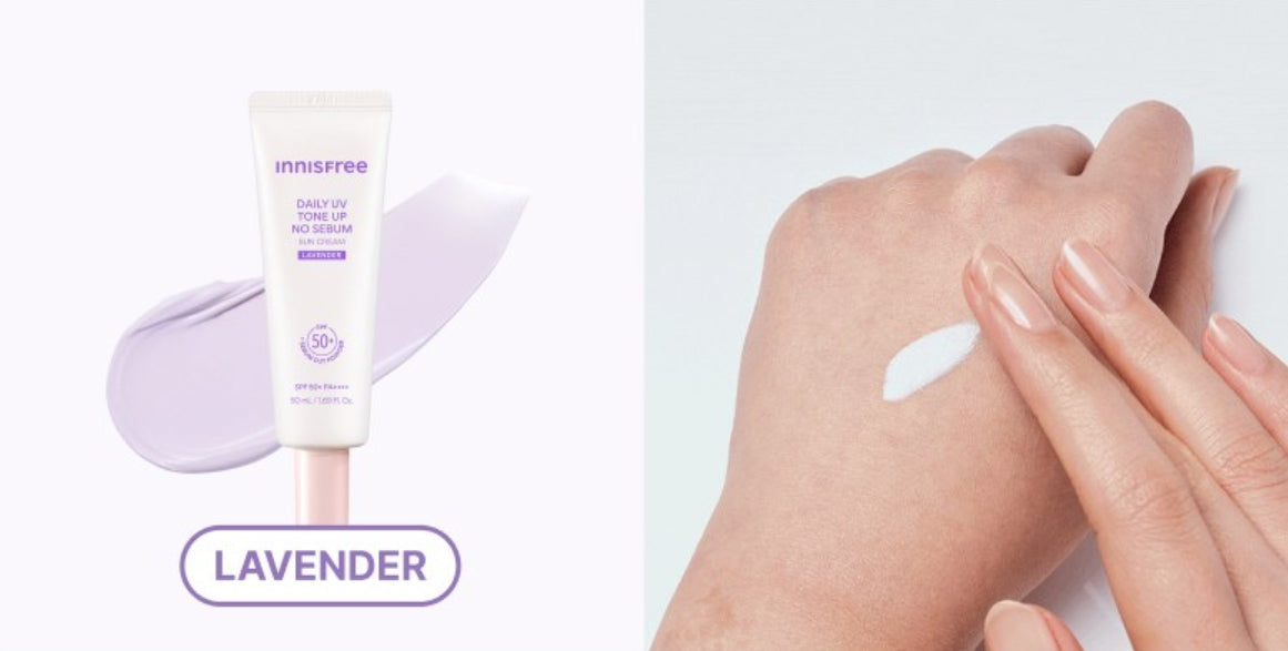innisfree Daily UV Tone Up No Sebum Sun Cream (Lavender) 50ml SPF50+ PA++++ from Korea