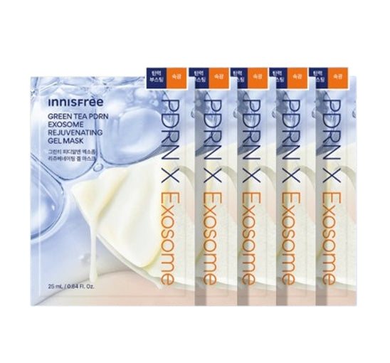 5 x innisfree Green Tea PDRN Exosome Rejuvenating Gel Mask 25ml from Korea