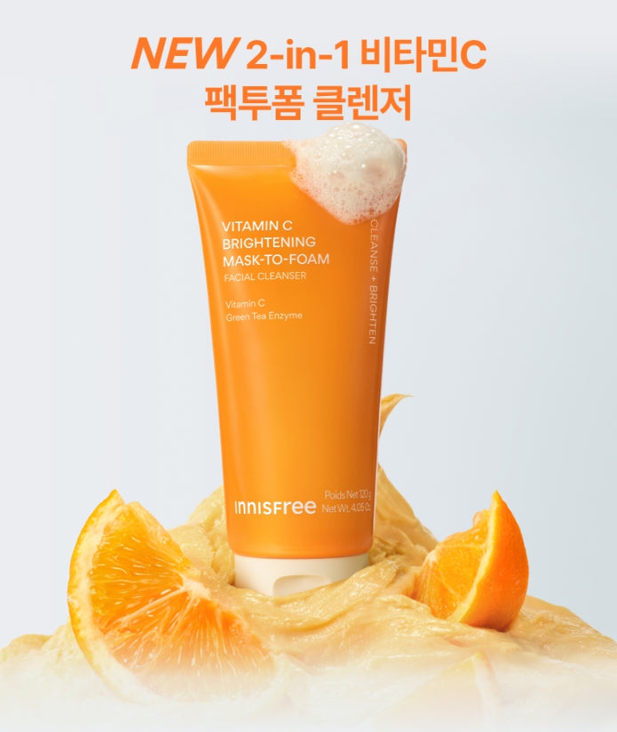 innisfree Vitamin C Brightening Mask-To-Foam Facial Cleanser 120g from Korea