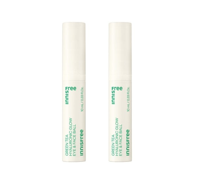 2 x innisfree Green Tea Hyaluronic Glow Eye & Faceball  10ml from Korea, 2 x innisfree Green Tea Hyaluronic Glow Eye & Faceball  10ml from Korea_1