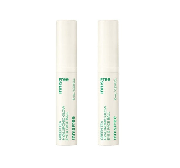 2 x innisfree Green Tea Hyaluronic Glow Eye & Faceball  10ml from Korea