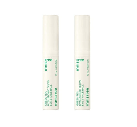 2 x innisfree Green Tea Hyaluronic Glow Eye & Faceball  10ml from Korea