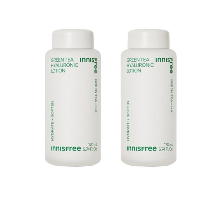 2 x innisfree Green Tea Hyaluronic Lotion 170ml from Korea