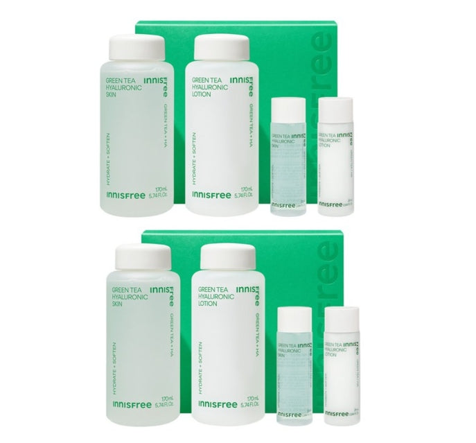 2 x innisfree Green Tea Hyaluronic Skincare Set (4 Items) from Korea, 2 x innisfree Green Tea Hyaluronic Skincare Set (4 Items) from Korea_1