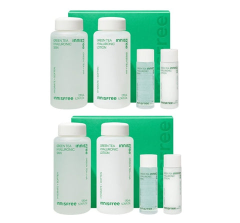 2 x innisfree Green Tea Hyaluronic Skincare Set (4 Items) from Korea, 2 x innisfree Green Tea Hyaluronic Skincare Set (4 Items) from Korea_1