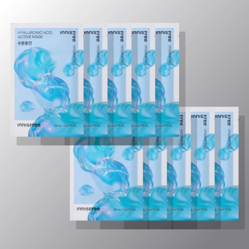 10 x innisfree Hyaluronic Acid Active Mask 25ml from Korea