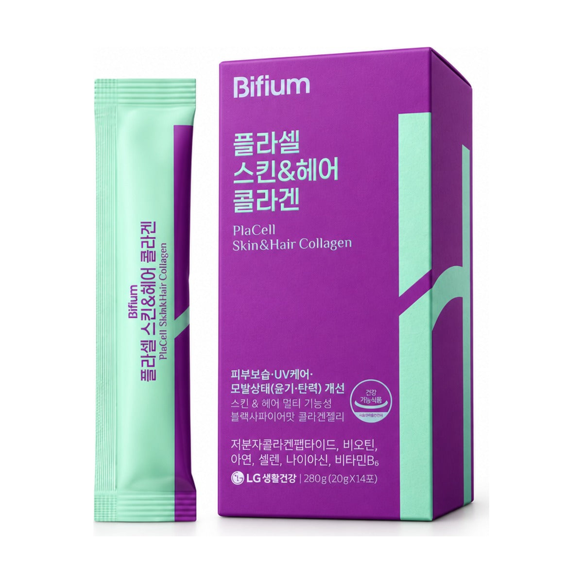 LG H&H Vital Garden Bifium PlaCell Skin & Hair Collagen 20g x 14 sticks box