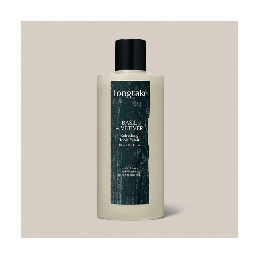 Longtake Basil & Vetiver Hair & Body Shower Gift Set with Shampoo 300ml and Body Wash 300ml