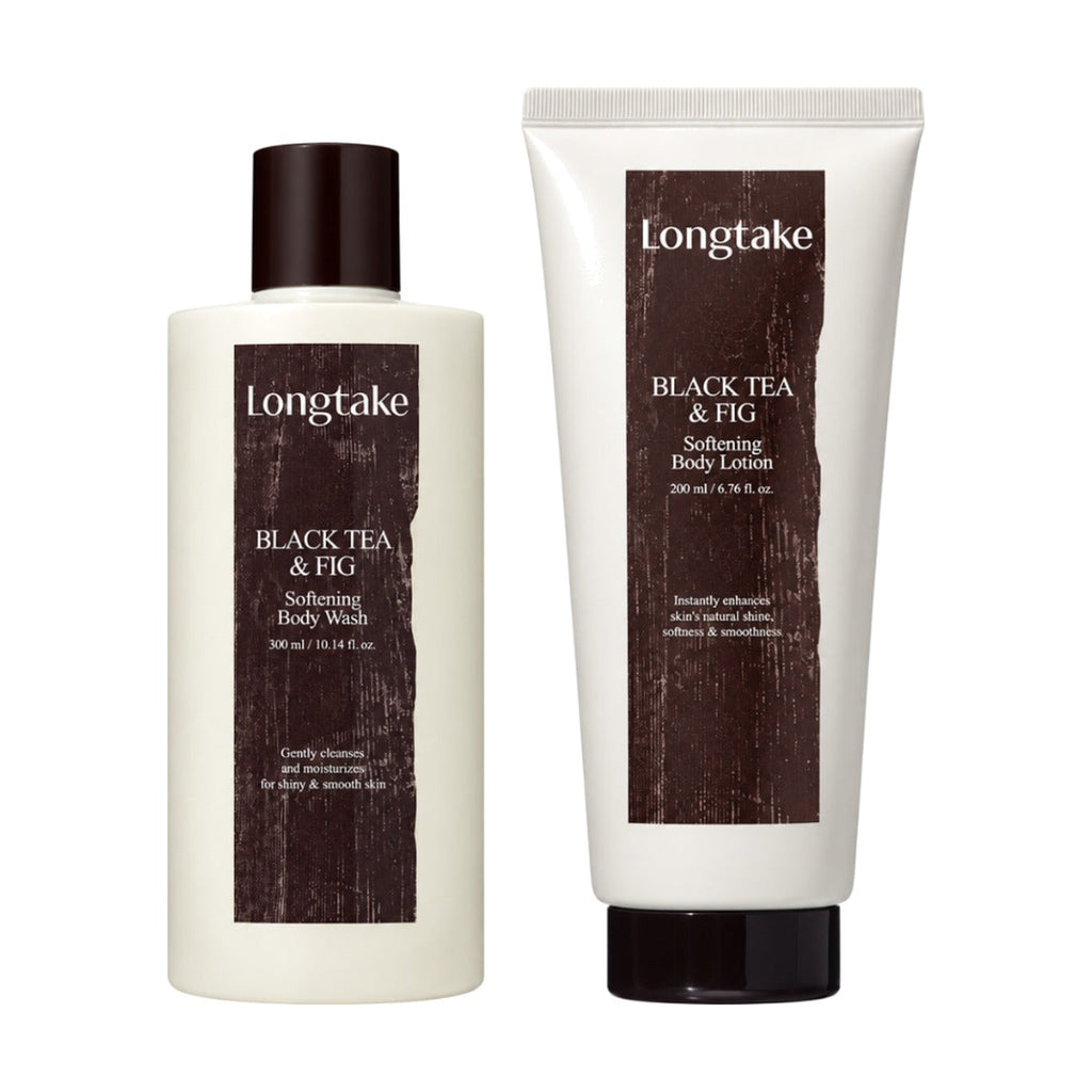 Longtake Black Tea & Fig Softening Body Gift Set with Body Wash 300ml and Body Lotion 200ml