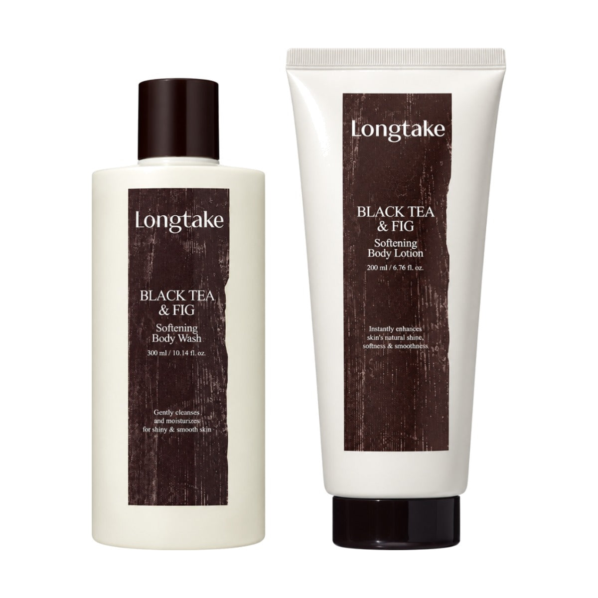 Longtake Black Tea & Fig Softening Body Gift Set with Body Wash 300ml and Body Lotion 200ml