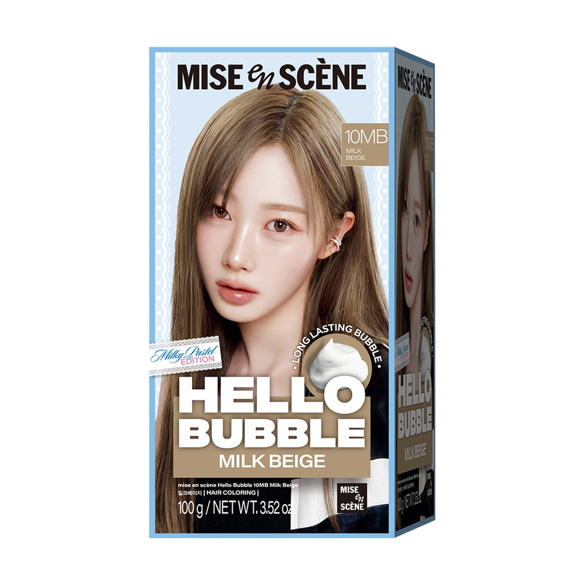 Mise-en-scene New Hello Bubble 10MB Milk Beige foam hair dye 100g box