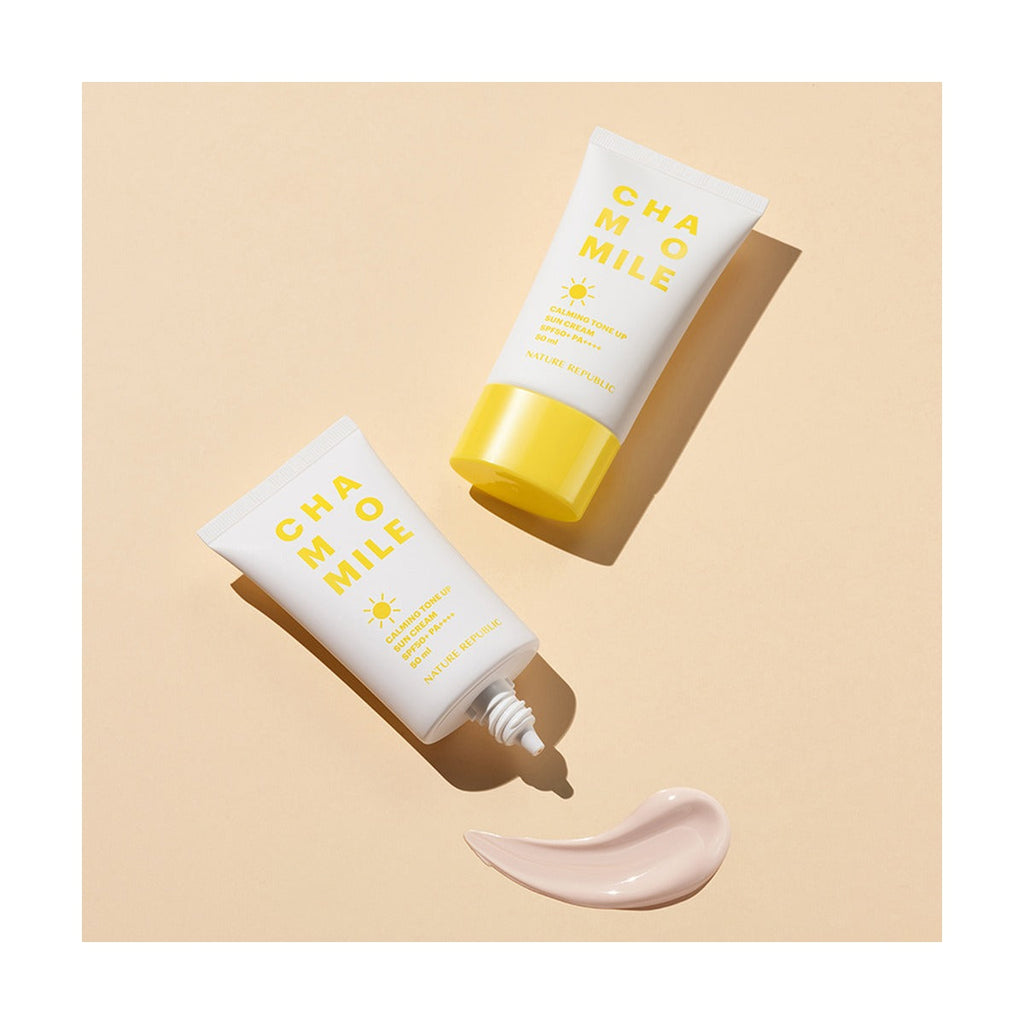 NATURE REPUBLIC Chamomile Calming Tone Up Sun Cream SPF50+ 50ml 1+1 set of 2