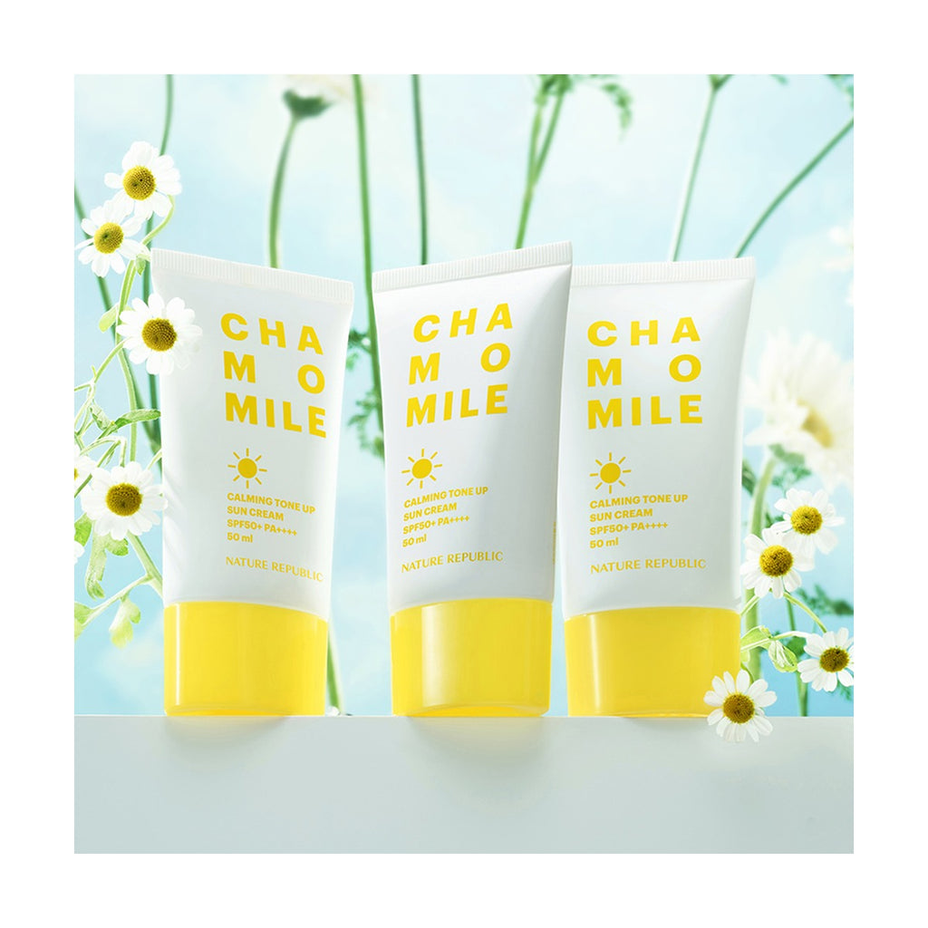 NATURE REPUBLIC Chamomile Calming Tone Up Sun Cream SPF50+ 50ml 1+1 set of 2