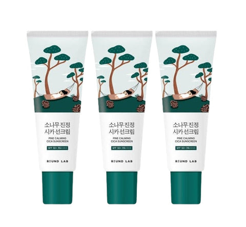 3 x ROUND LAB Pine Calming Cica Tone Up Sun Cream 40ml, SPF 50+ PA++++ from Korea