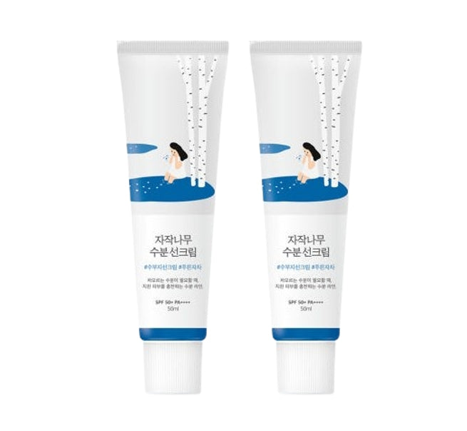 2 x ROUND LAB Birch Juice Moisturizing Sun Cream 50ml SPF 50+, PA++++ from Korea