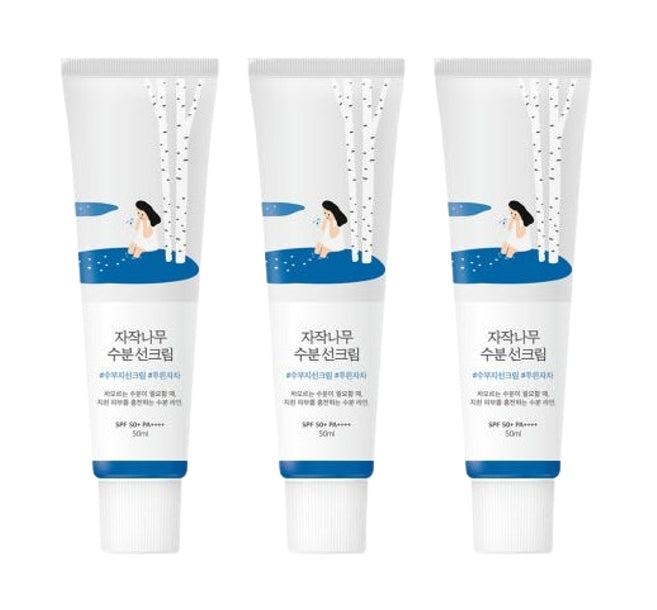 3 x ROUND LAB Birch Sap Moisture Sun Cream 50ml SPF 50+ PA++++ from Korea