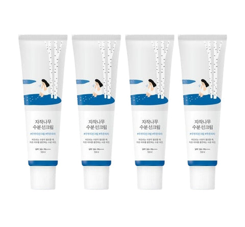 4 x ROUND LAB Birch Sap Moisturizing Sun Cream 50ml (SPF 50+,PA++++) from Korea