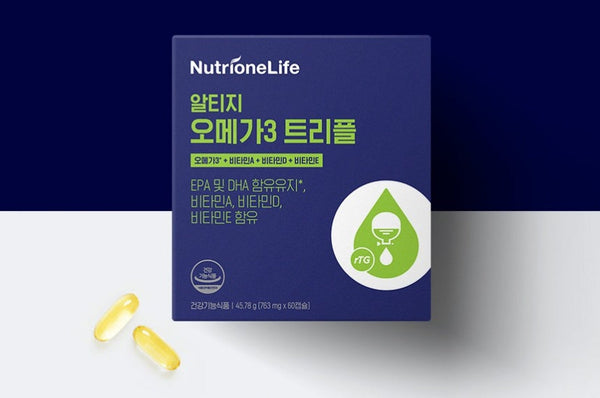 NutrioneLife rTG Omega-3 Triple 45.78g (763mg x 60 Capsules) from Korea