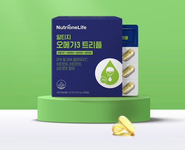 NutrioneLife rTG Omega-3 Triple 45.78g (763mg x 60 Capsules) from Korea