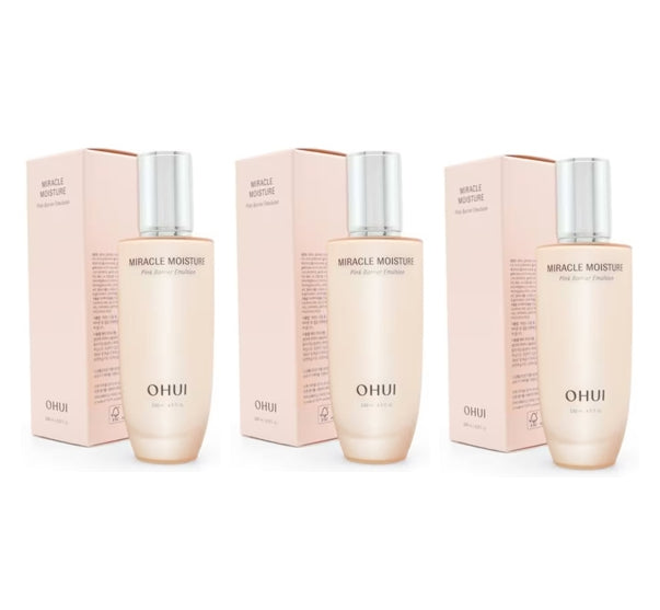 3 x O HUI Miracle Moisture Pink Barrier Emulsion 140ml from Korea