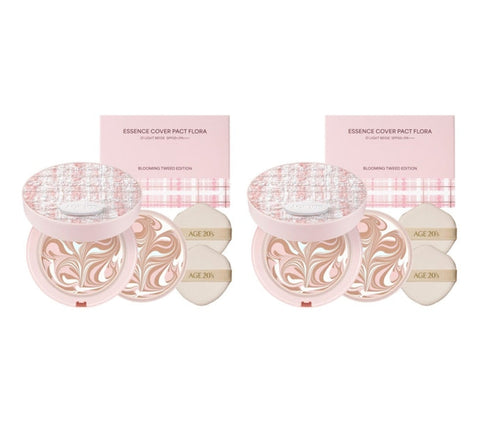2 x AGE 20's Essence Cover Pact Flora Blooming Tweed Edition 14g from Korea