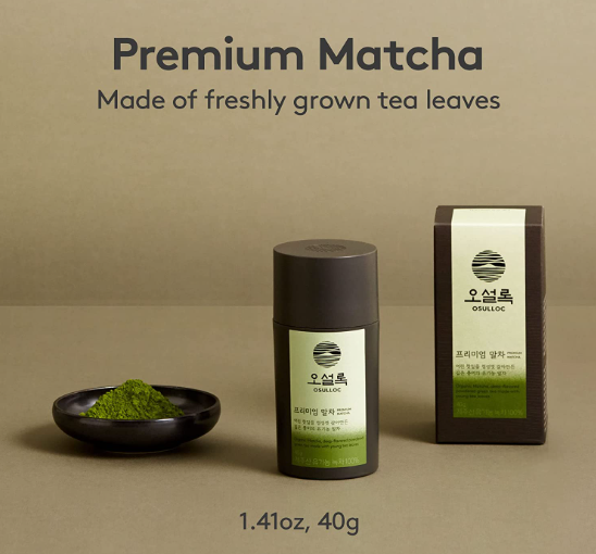 OSULLOC Matcha Powder (Unsweetened) & Premium Matcha Powder (Unsweetened), Premium Organic (USDA) Pure Leaf Green Tea from Jeju_KT