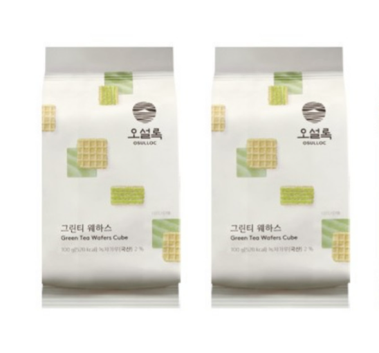 OSULLOC Green Tea Wafers Cube(Cookies), 1 Pack 100g from Korea_KT