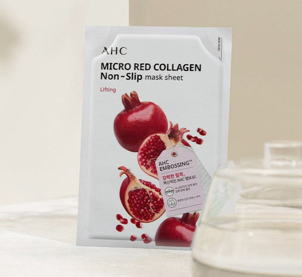 AHC Micro Red Collagen Non-Slip Mask Sheet 1 Pack (10ea) from Korea