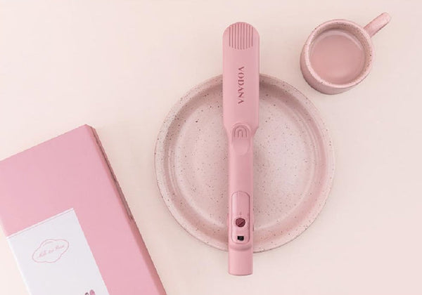 VODANA Twin Softbar Wide Flat Iron, Milk Tea Rose from Korea_H