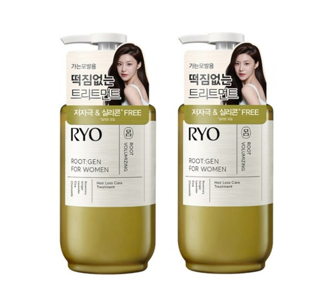2 x Ryo ROOT:GEN for Women Root Volumizing Hair Loss Care Treatment 515ml from Korea